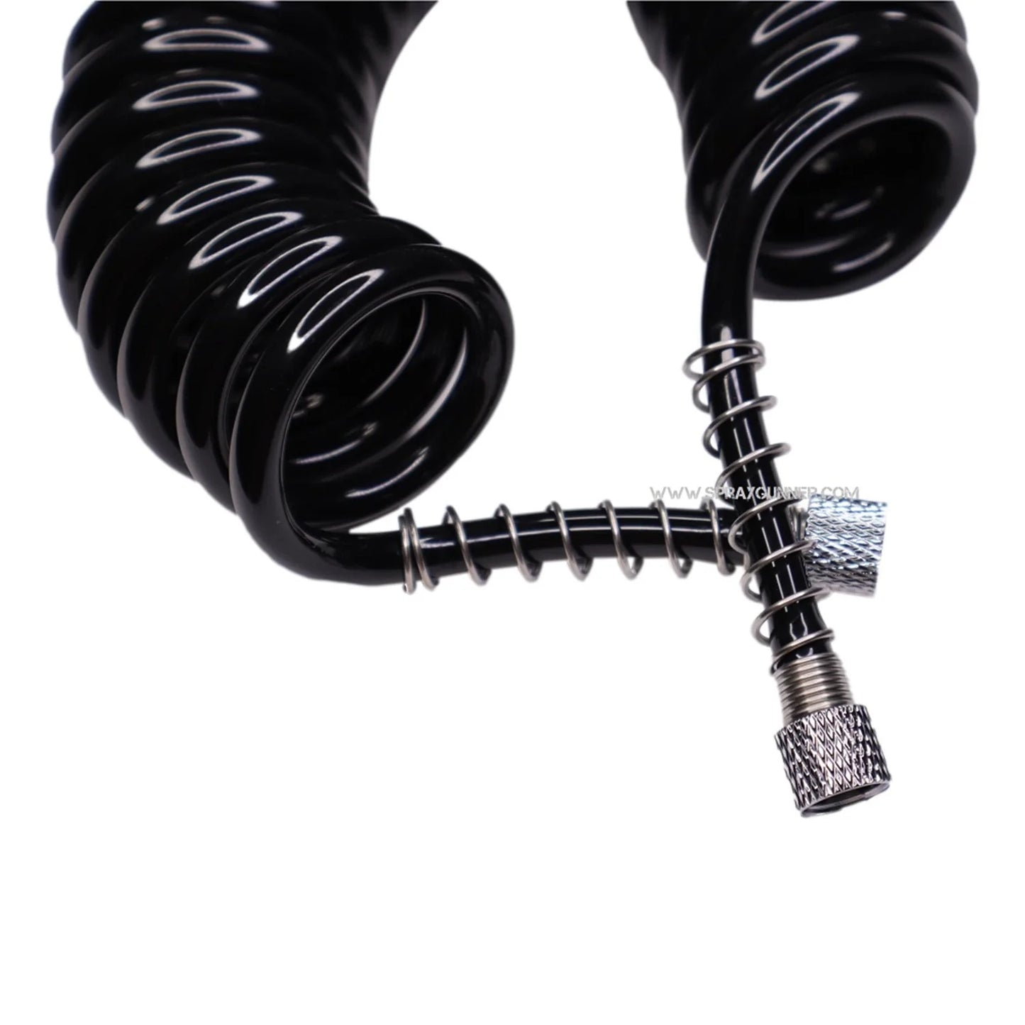 1/8"-1/8" Black Polyurethane Coiled Air Hose (3m) by NO-NAME Brand
