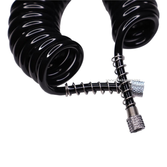 1/8"-1/8" Black Polyurethane Coiled Air Hose (3m) by NO-NAME Brand