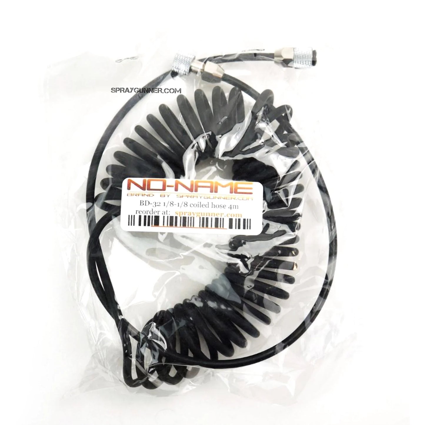 1/8" - 1/8" Black Polyurethane Coiled Air Hose (4m) by NO-NAME Brand