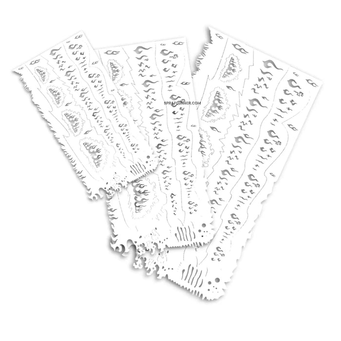 NO-NAME Brand Flames Stencil Set (3 sizes)