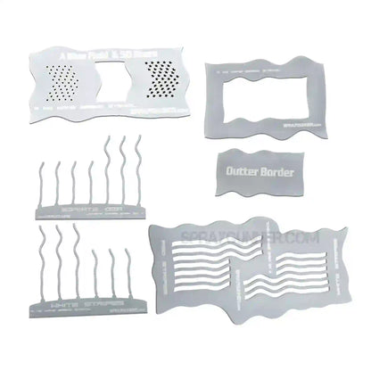 NO-NAME Brand Simple Waving American Flag Smart Stencil #1 (4 part set)