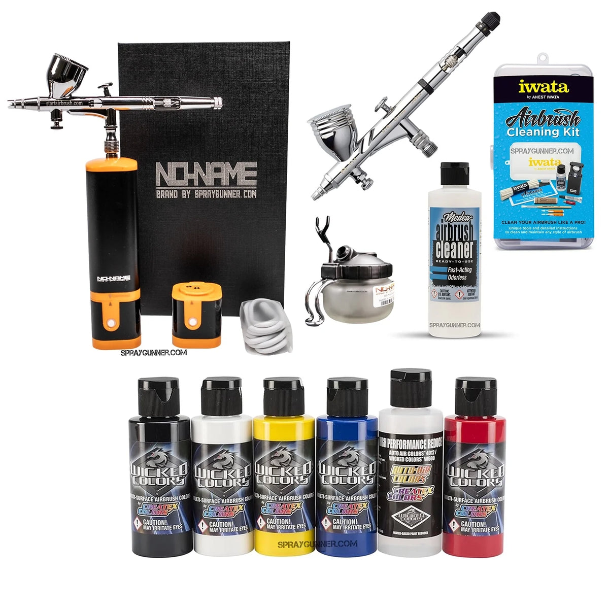 Cordless airbrush battery powered compressor with airbrush kit with Options