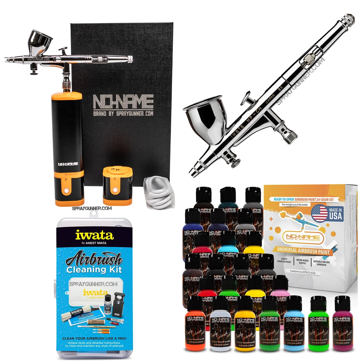 Cordless airbrush battery powered compressor with airbrush kit with Options