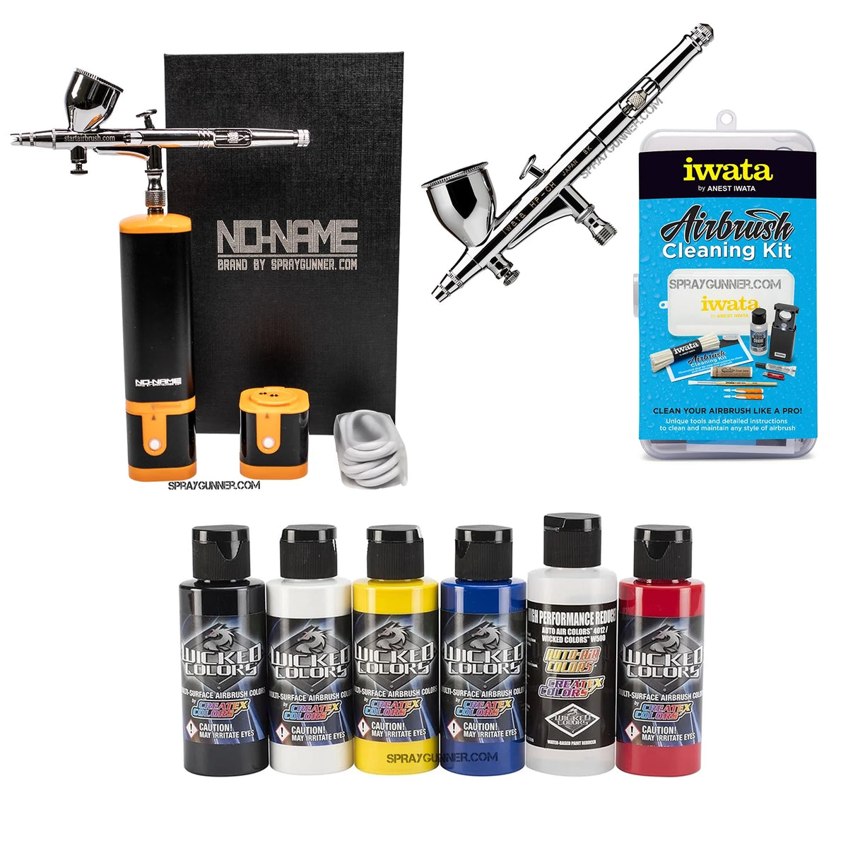 Cordless airbrush battery powered compressor with airbrush kit with Options