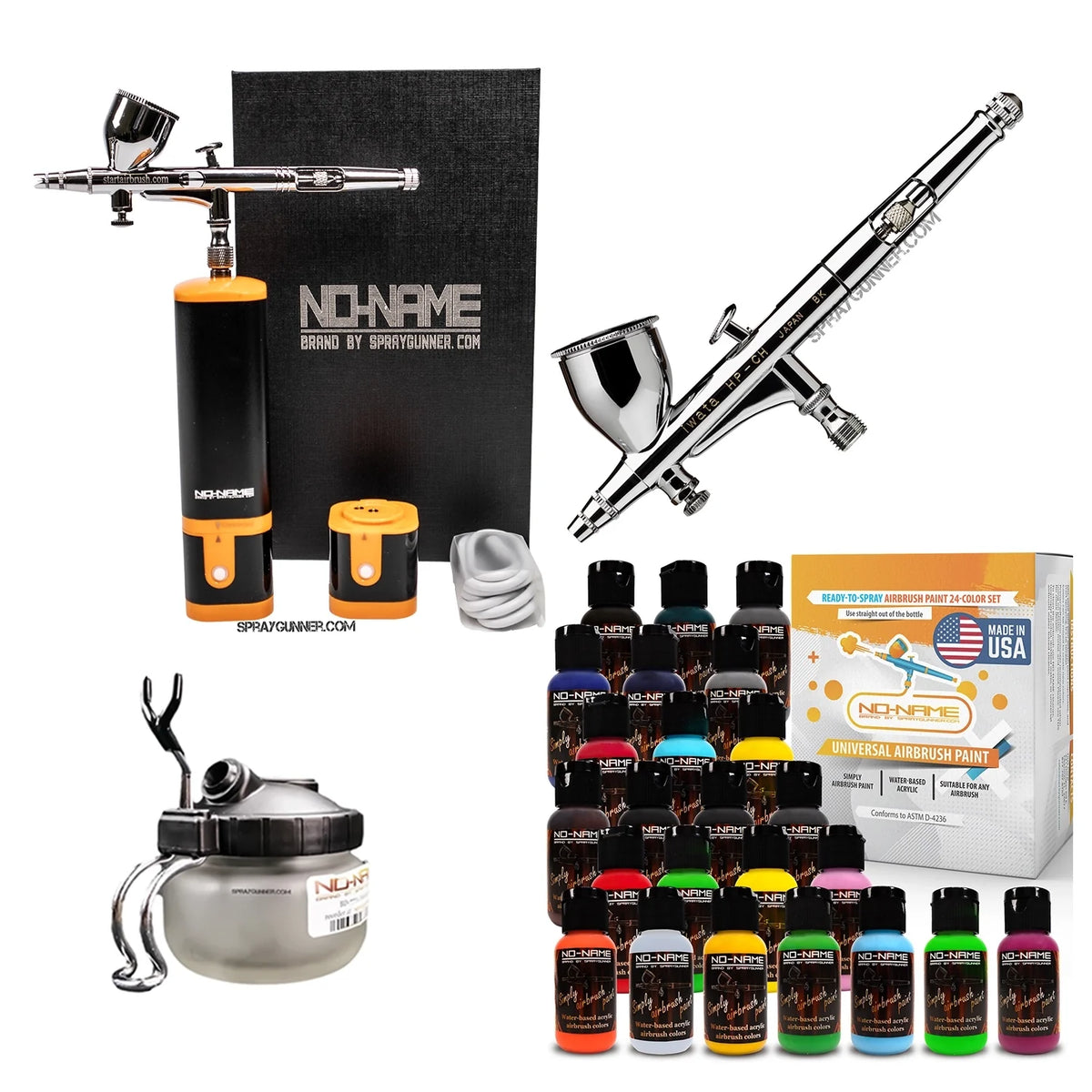 Cordless airbrush battery powered compressor with airbrush kit with Options