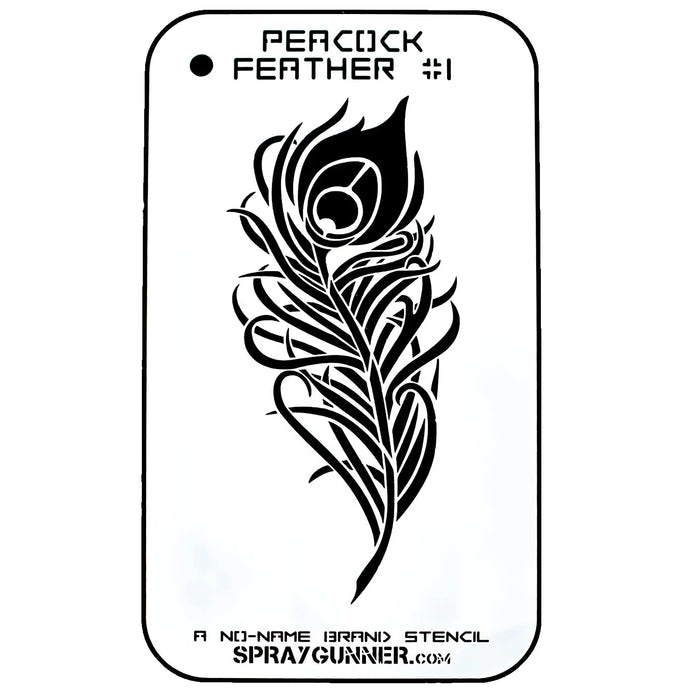 Peacock Feather Stencil #1 Stencil for airbrushing by NO-NAME Brand
