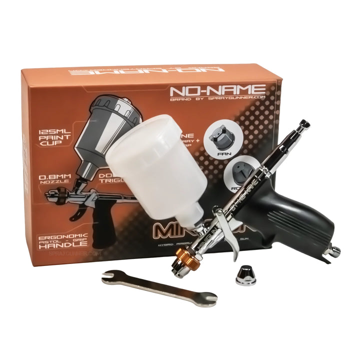 NO-NAME Minigun 0.8mm Hybrid Airbrush 4.0 with Adaptors for Disposable Cups