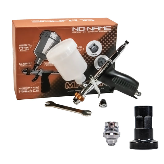 NO-NAME Minigun 0.8mm Hybrid Airbrush 4.0 with Adaptors for Disposable Cups
