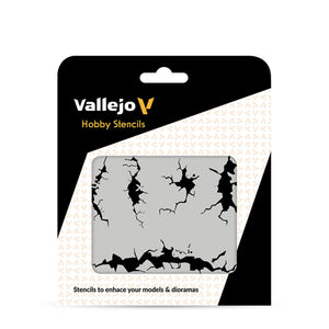 Vallejo Hobby Stencils: Cracked Wall (125x125mm)