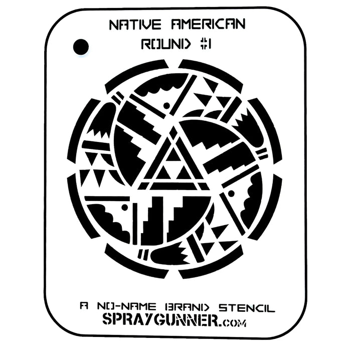 Native American Round #1 Stencil for airbrushing by NO-NAME Brand