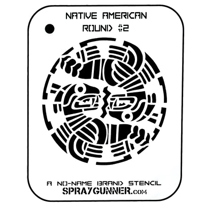 Native American Round #2 Stencil for airbrushing by NO-NAME Brand