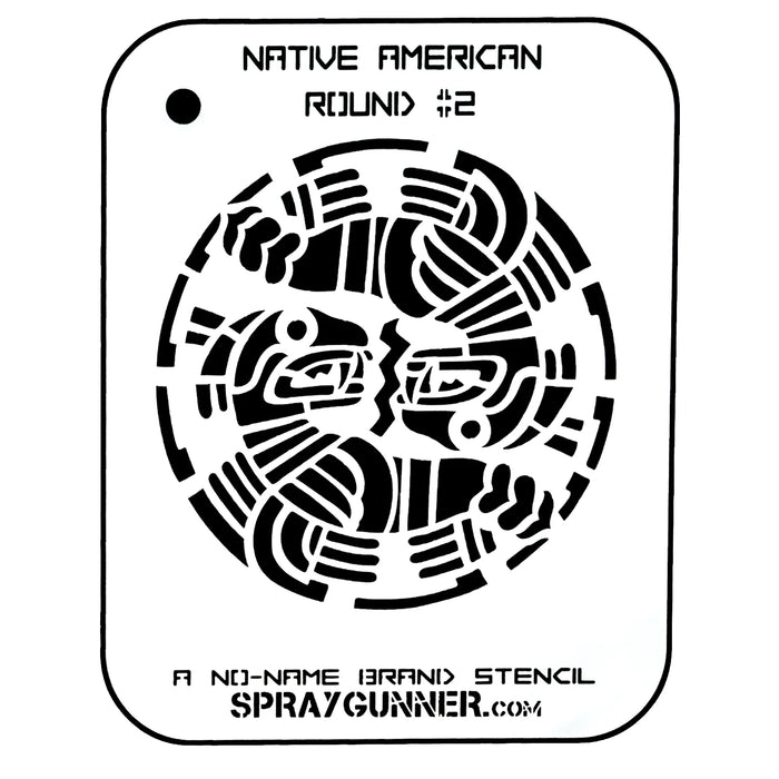 Native American Round #2 Stencil for airbrushing by NO-NAME Brand