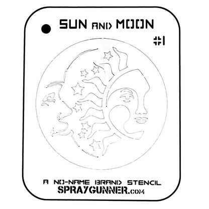 Sun and Moon #1 Stencil for airbrushing by NO-NAME Brand