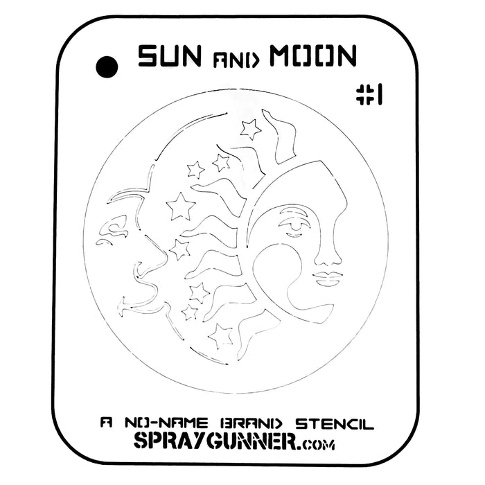 Sun and Moon #1 Stencil for airbrushing by NO-NAME Brand