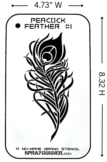 Peacock Feather Stencil #1 Stencil for airbrushing by NO-NAME Brand