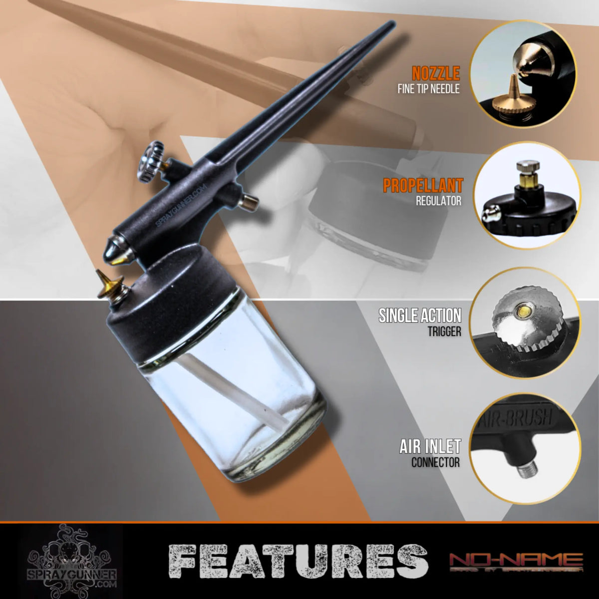 NO-NAME brand Basic Single Action External Mix Spray Gun Set