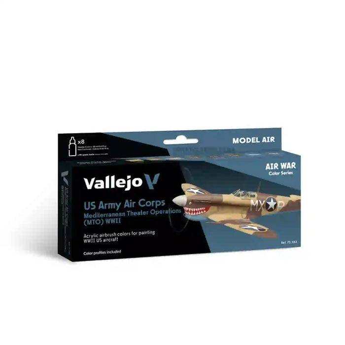 Vallejo USAAF MTO WWII Model Air Set 71.183 8x17ml Colors