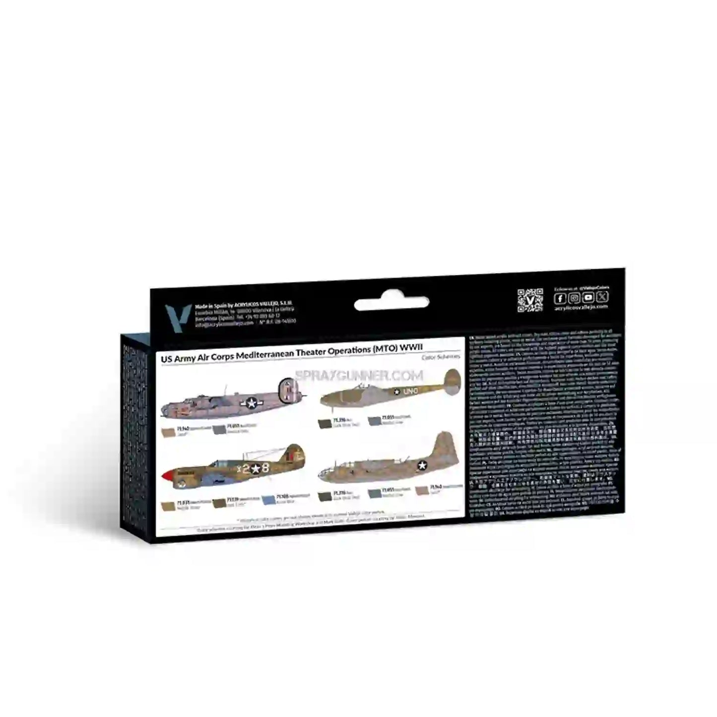 Vallejo USAAF MTO WWII Model Air Set 71.183 8x17ml Colors