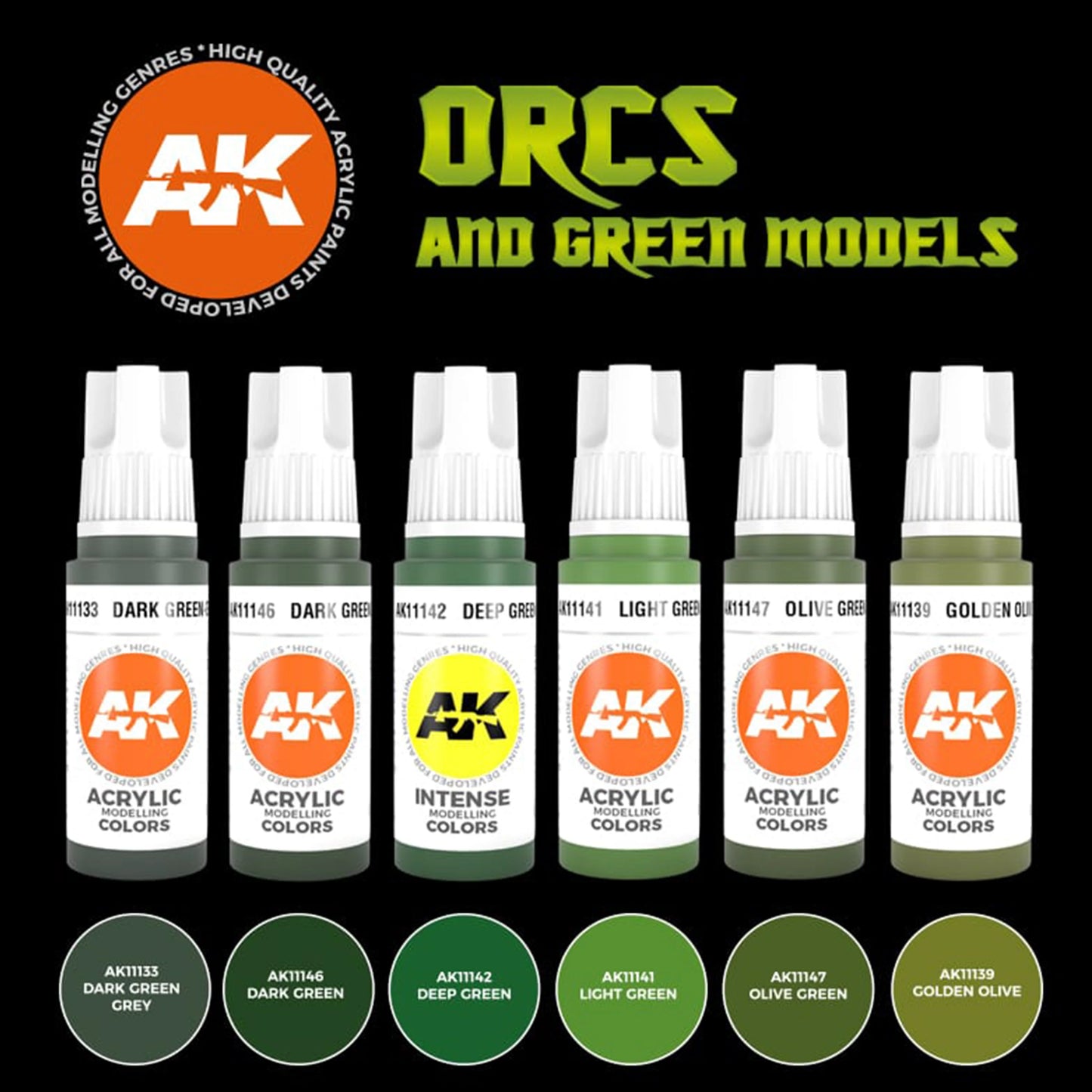 AK Interactive Orcs and Green Models Set (x6)