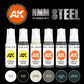 AK Interactive NMM (Non Metallic Metal) Steel Set (x6)