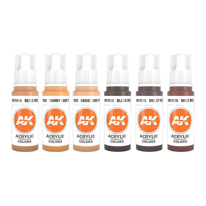 AK Interactive Human Flesh Tones Set (x6)