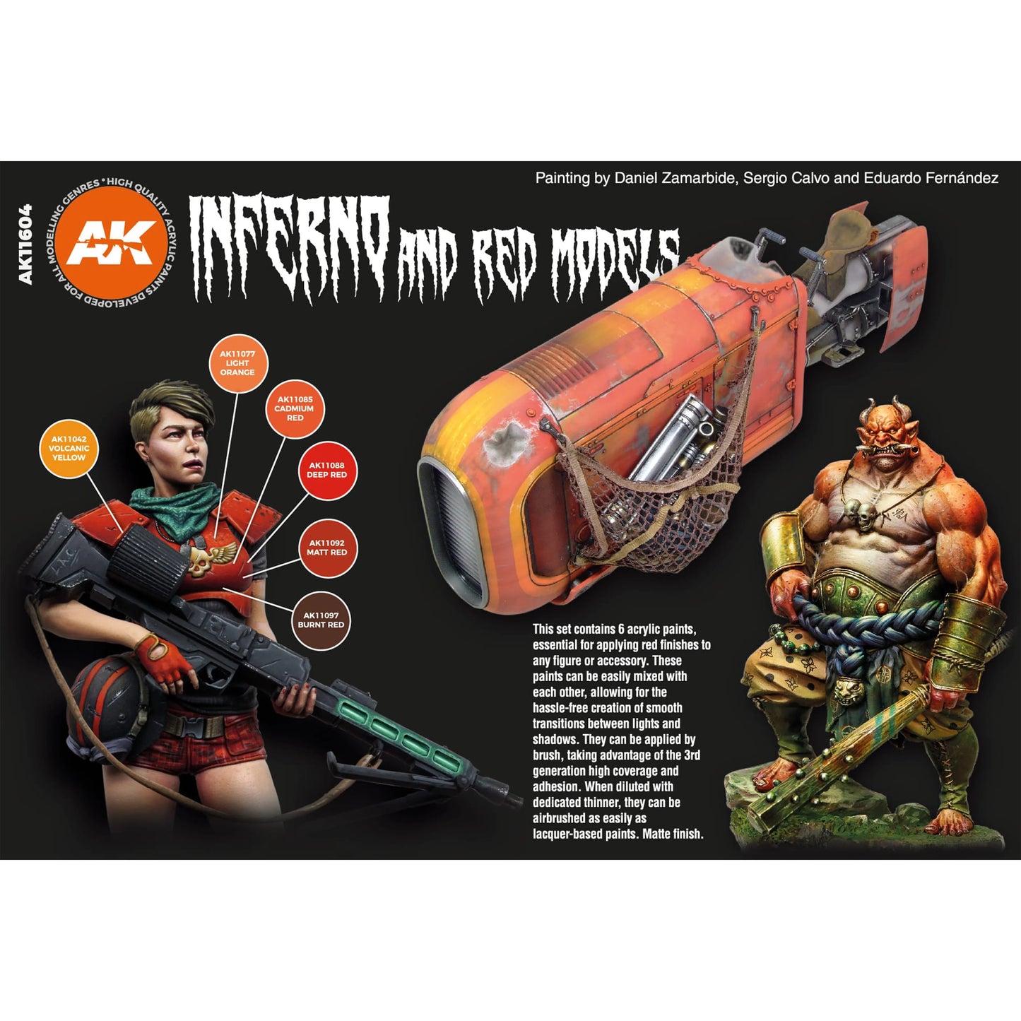 AK Interactive Inferno and Red Models Set (x6)