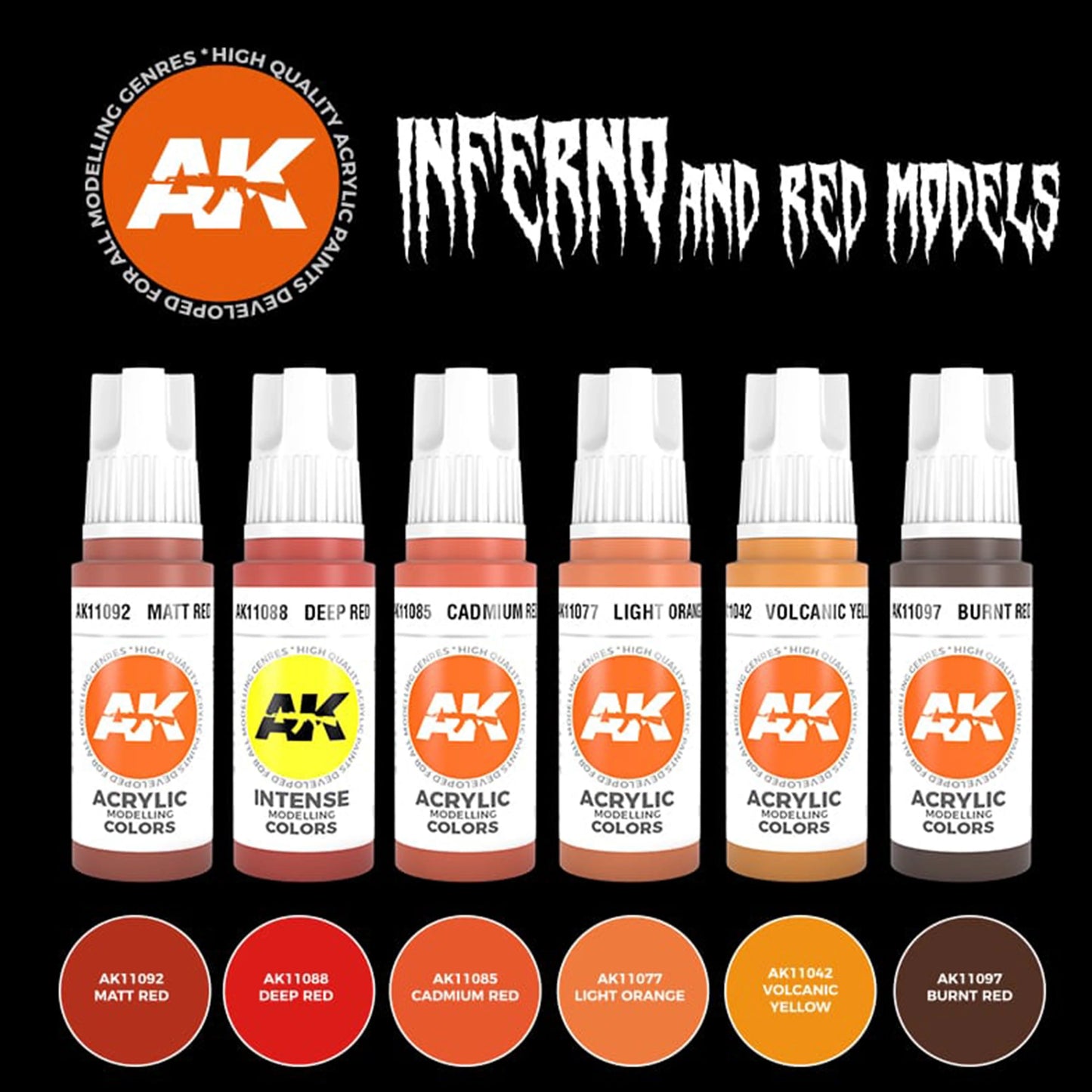 AK Interactive Inferno and Red Models Set (x6)