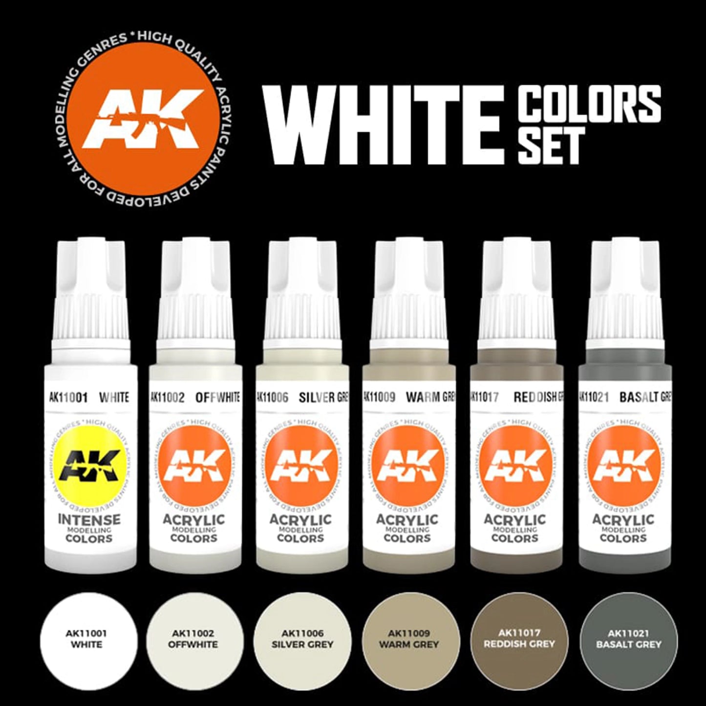 AK Interactive White Colors Set (x6)