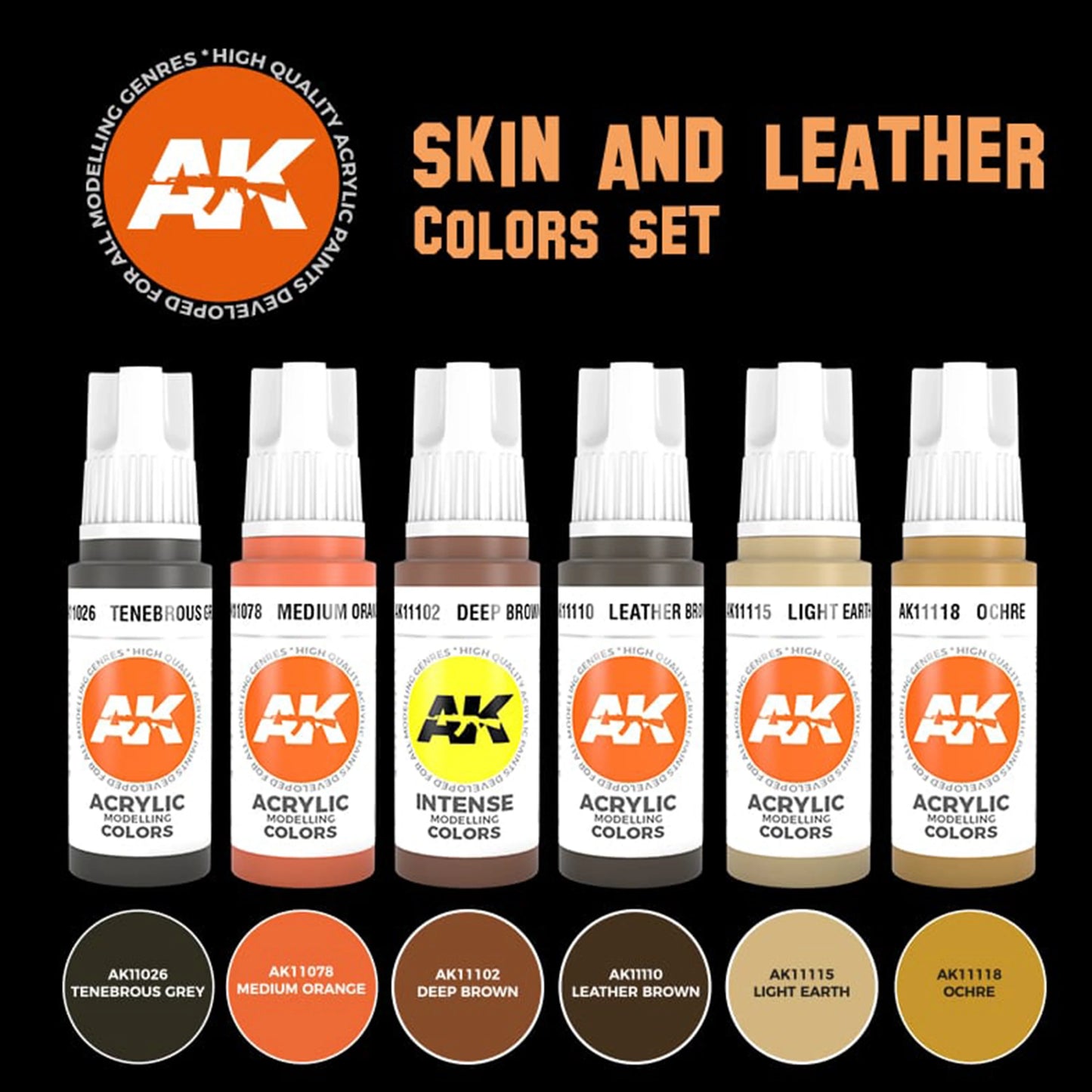 AK Interactive Skin and Leather Colors Set (x6)