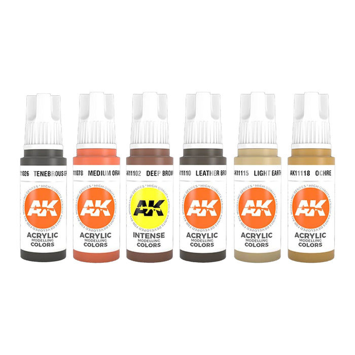 AK Interactive Skin and Leather Colors Set (x6)
