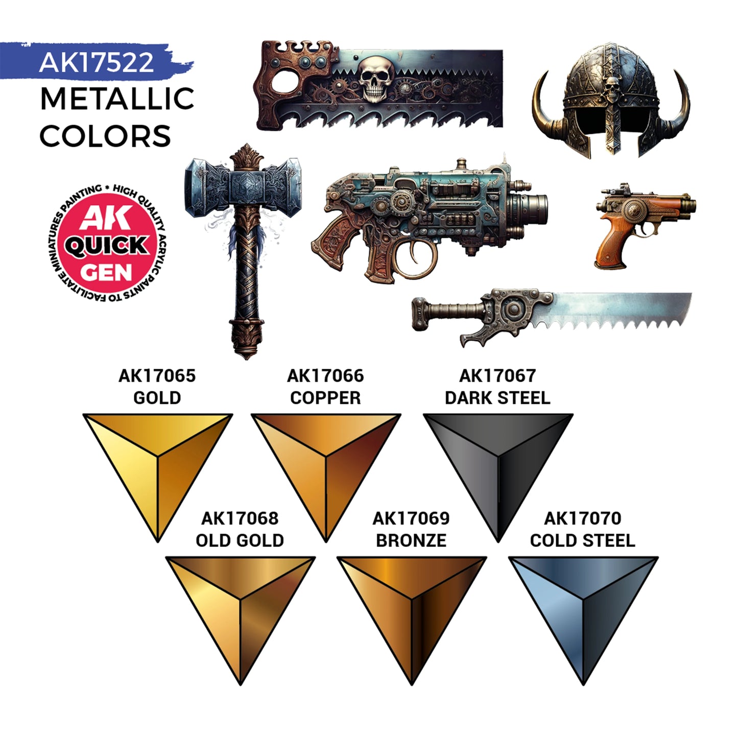 AK Interactive Quick Gen Metallics Set (x6)