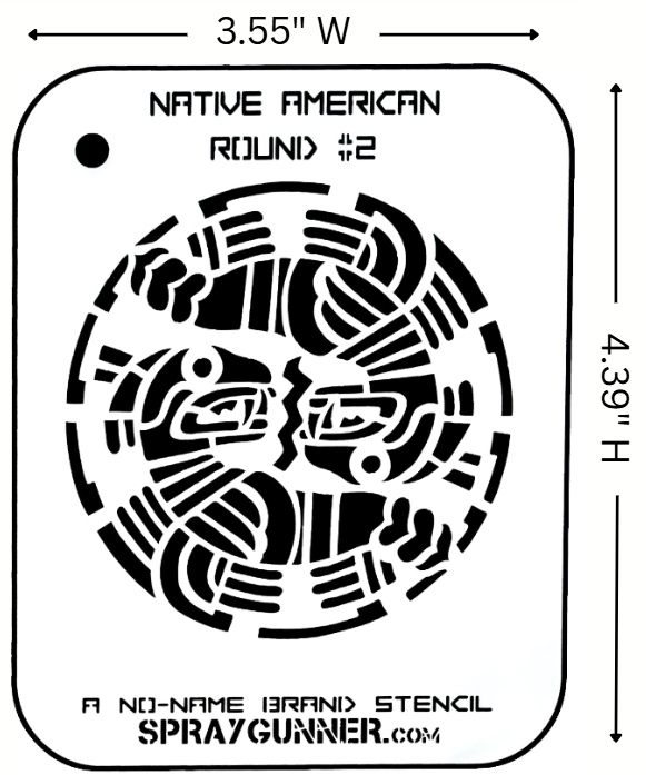 Native American Round #2 Stencil for airbrushing by NO-NAME Brand