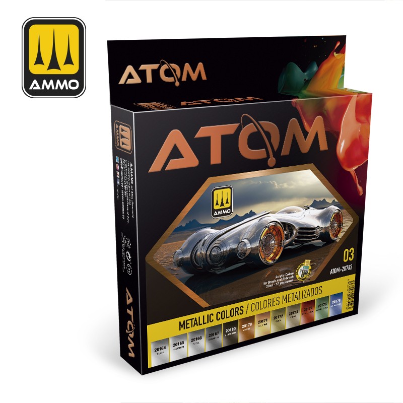 ATOM Acrylic Paint Metallic Colors Set