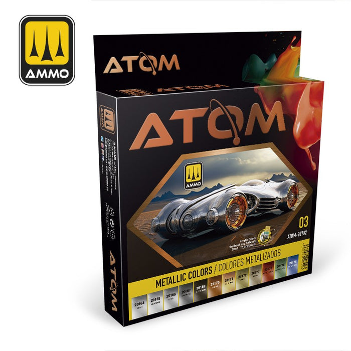 ATOM Acrylic Paint Metallic Colors Set