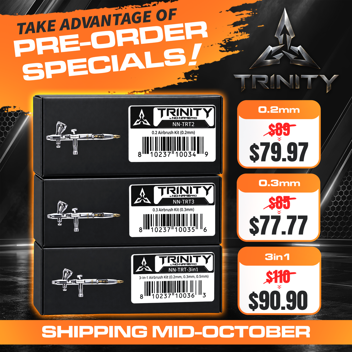 NO-NAME PRO TRINITY Dual-Action Airbrush Kit